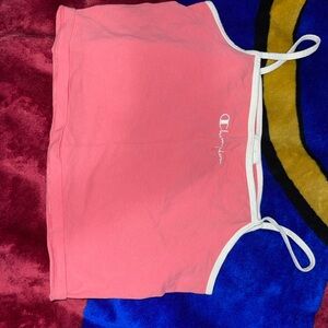 Champion Coral Cropped Tank Top with White Trim